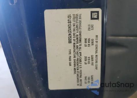 2002 Chevrolet Cavalier Ls from USA, damaged, VIN 1G1JS124127475308